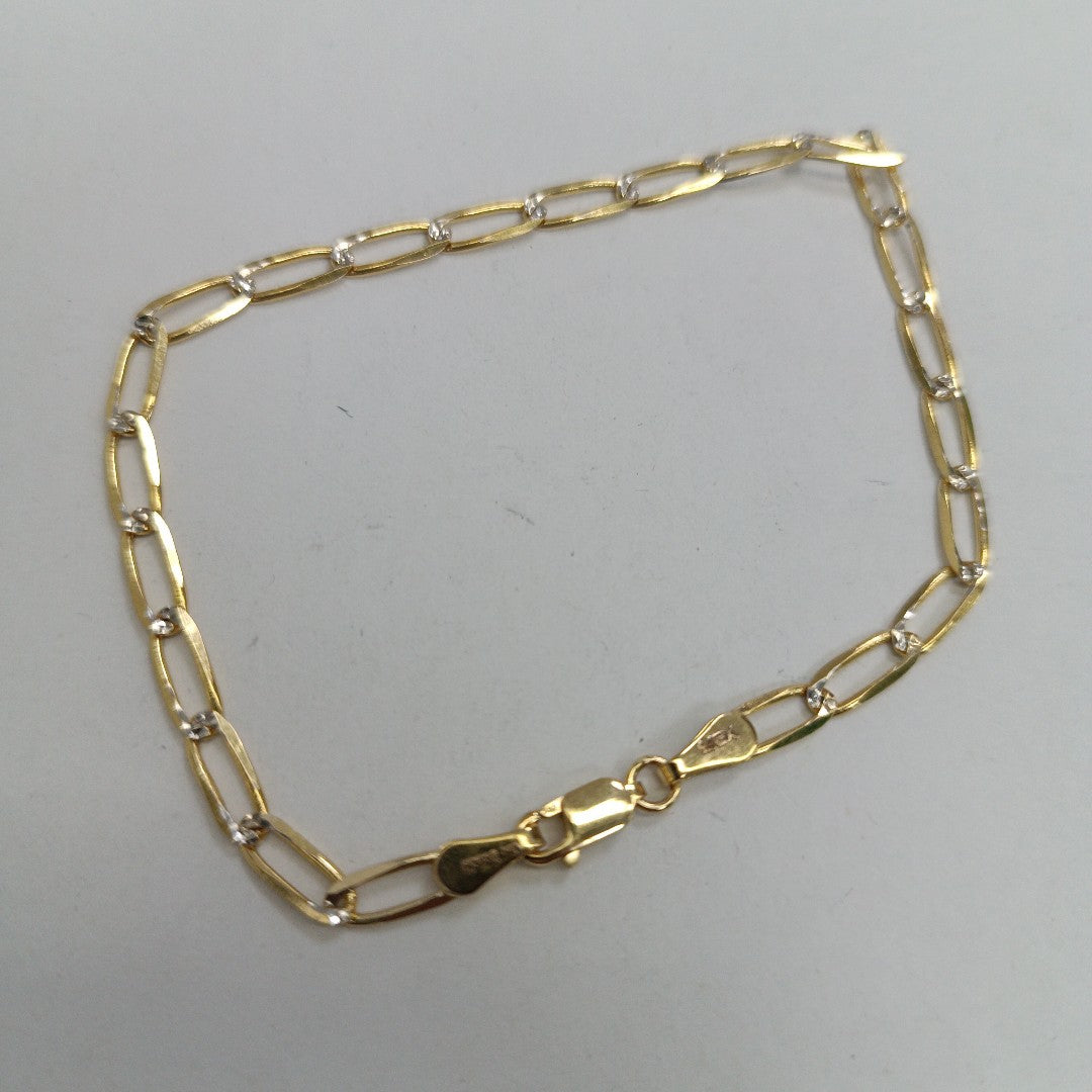 PULSERA TEJIDO ESLABONES 4.5G 21 CM 14K (NUEVO)