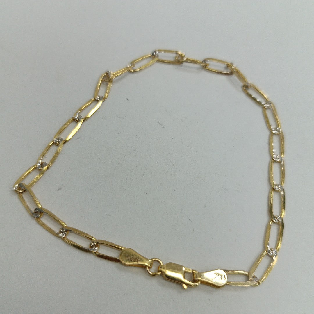 PULSERA TEJIDO ESLABONES 4.2G 21 CM 14K (NUEVO)