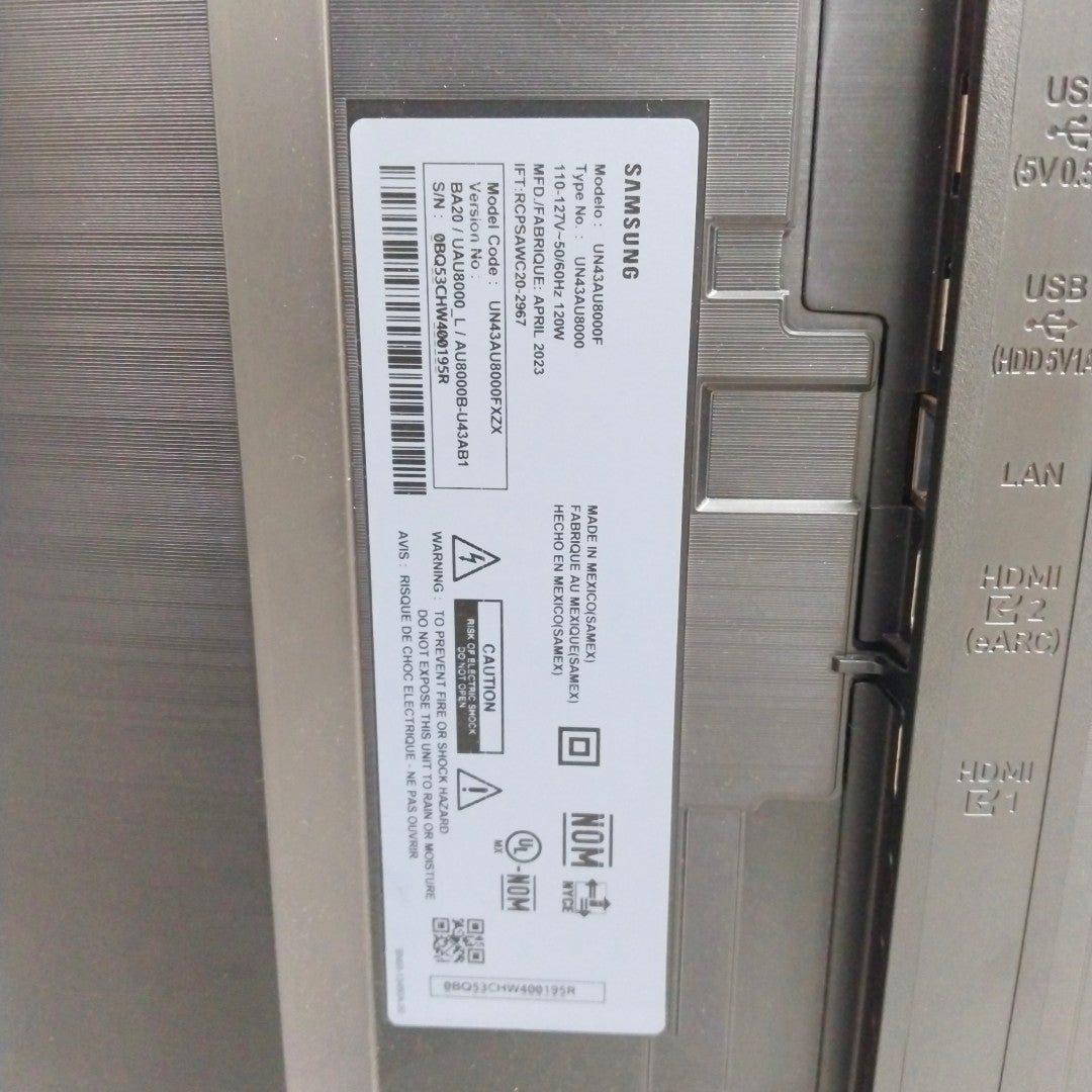 PANTALLA SAMSUNG UN43AU8000F (2023) 43" LED 4K (SEMINUEVO)