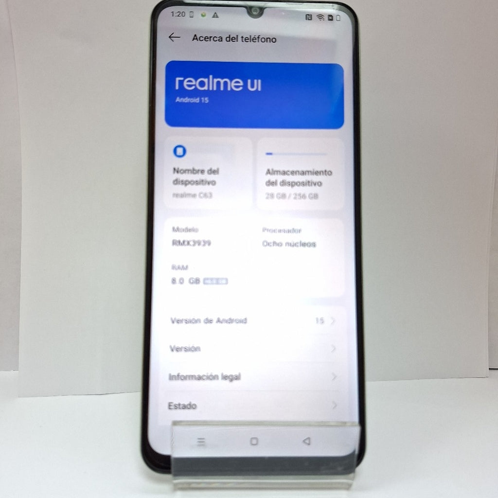CELULAR REALME C63 RMX3939 (2024) 256 GB 8 GB RAM (SEMINUEVO)