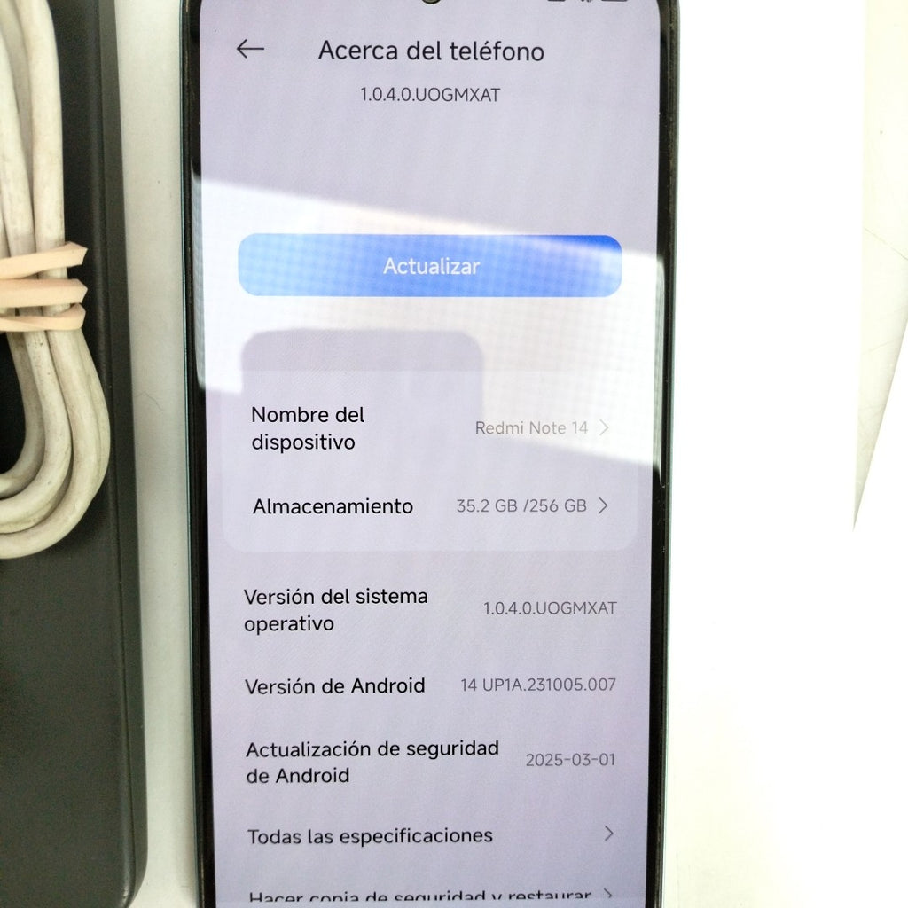 CELULAR XIAOMI REDMI NOTE 14 24117RN76L (2025) 256 GB 8 GB RAM (SEMINUEVO)