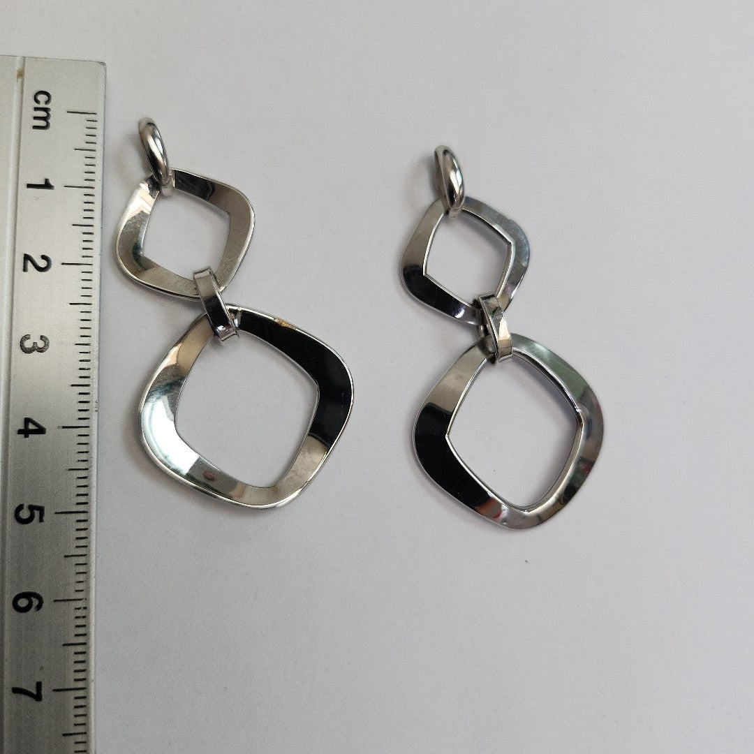 ARETES PAR ORO BLANCO 14 K 6,30 GRMS (SEMINUEVO)