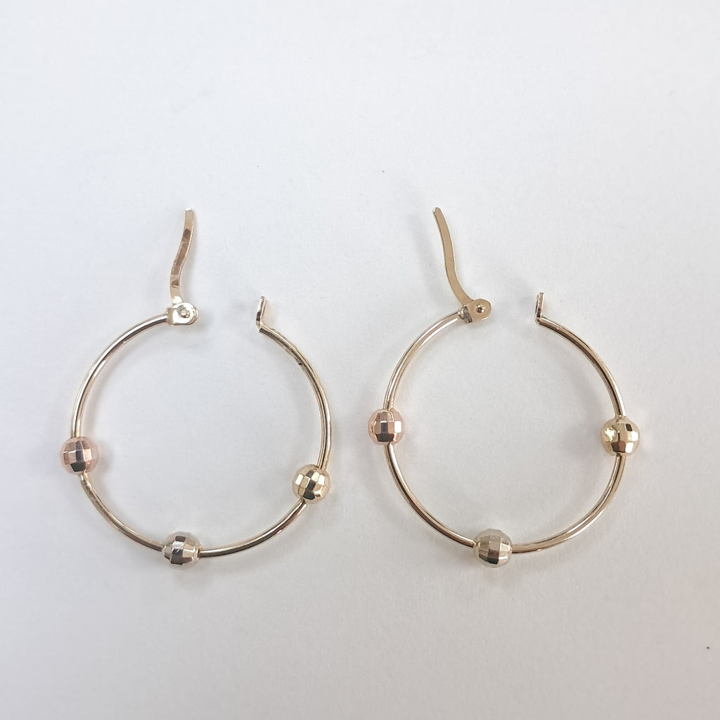 ARRACADAS PAR ORO COMBINADO 14 K 2,90 GRMS (SEMINUEVO)