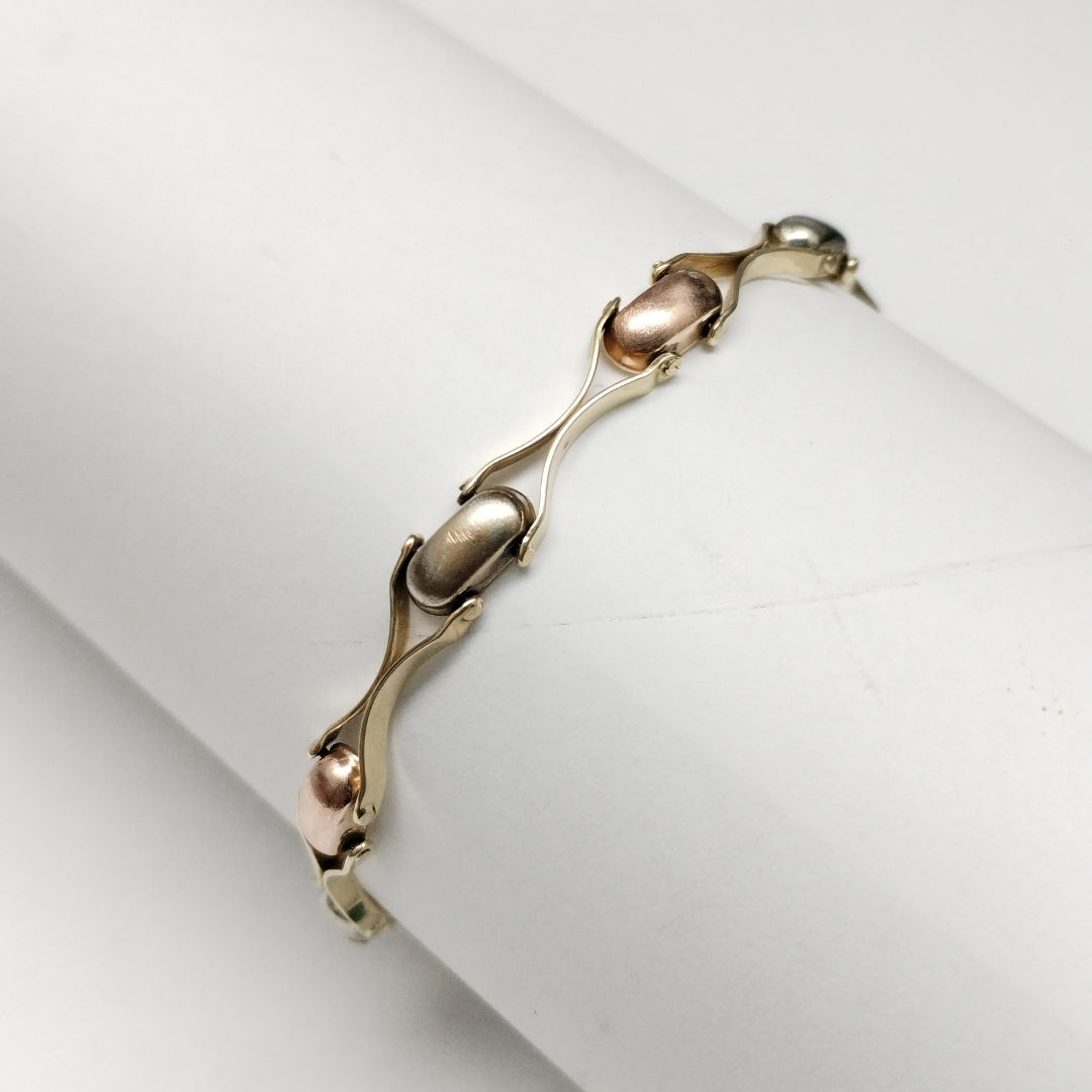 PULSERA ORO COMBINADO 10 K 7,40 GRMS (SEMINUEVO)