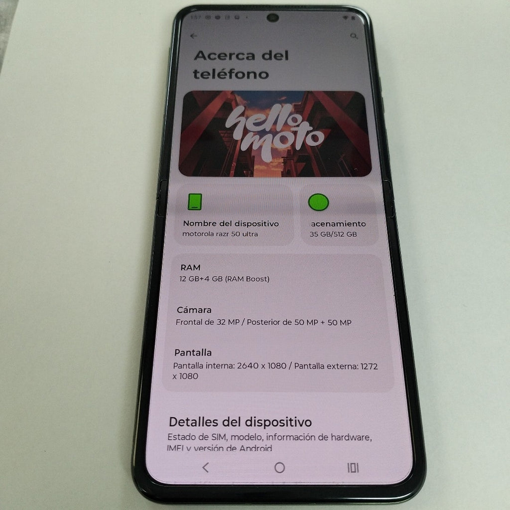 CELULAR MOTOROLA RAZR 50 ULTRA XT2451-3 (2024) 512 GB 12 GB RAM (SEMINUEVO)