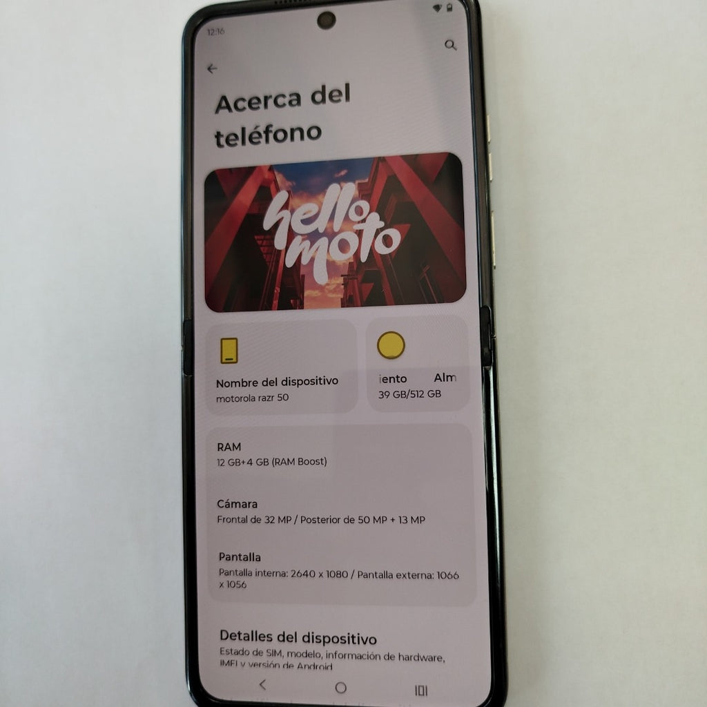 CELULAR MOTOROLA RAZR 50 5G XT2453-1 512 GB 12 GB RAM (SEMINUEVO)