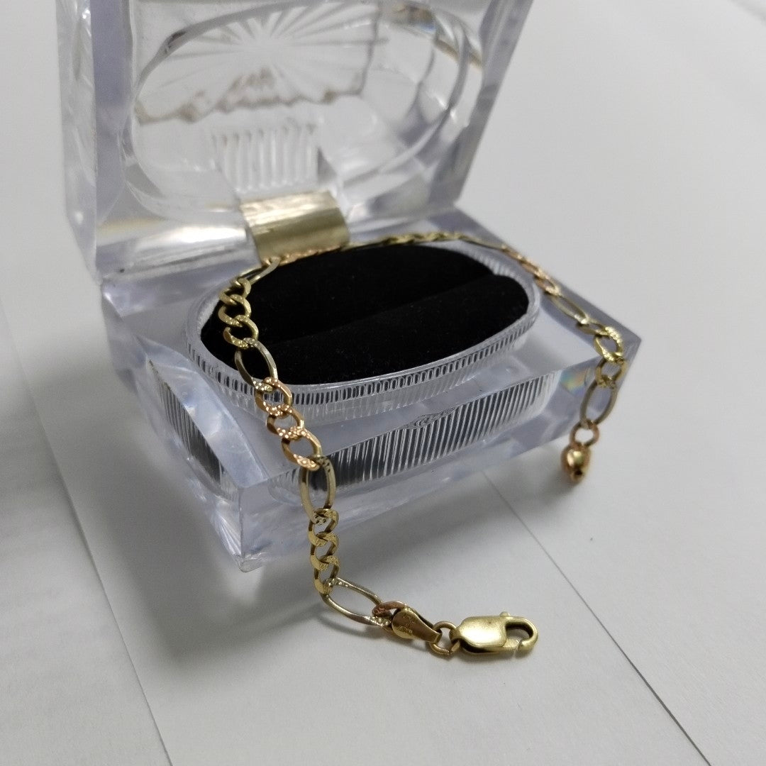 PULSERA ORO COMBINADO 14 K 4.4 GRMS (SEMINUEVO)
