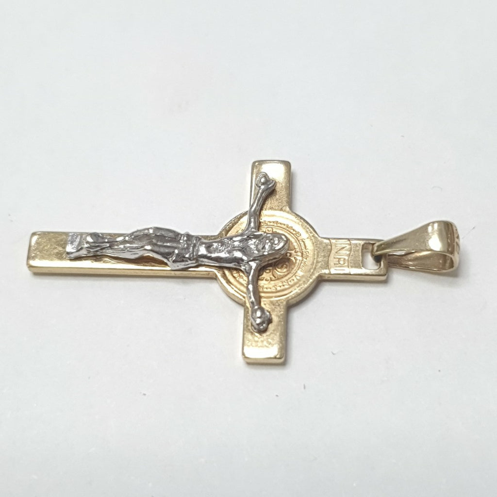 CRUCIFIJO ORO, ORO BLANCO 14 K 2.7 GRMS (SEMINUEVO)