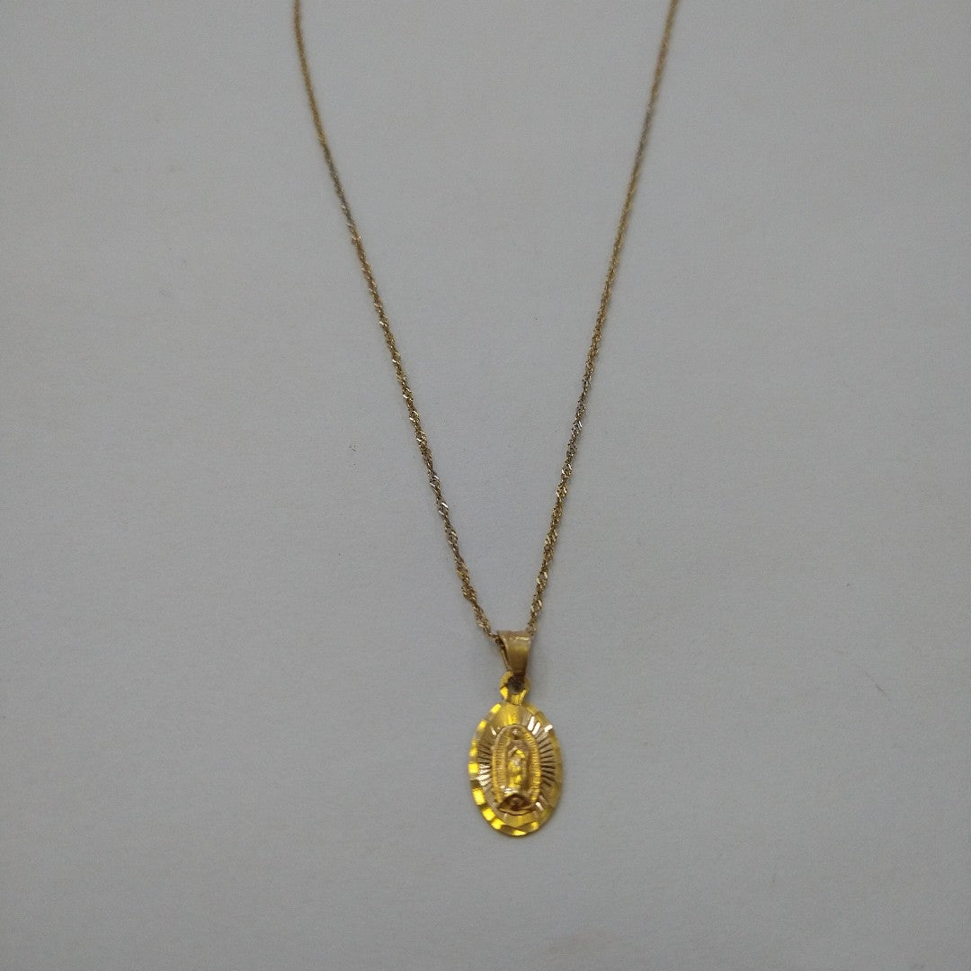 CADENA, MEDALLA RELIGIOSA ORO 14 K 1.9 GRMS (SEMINUEVO)