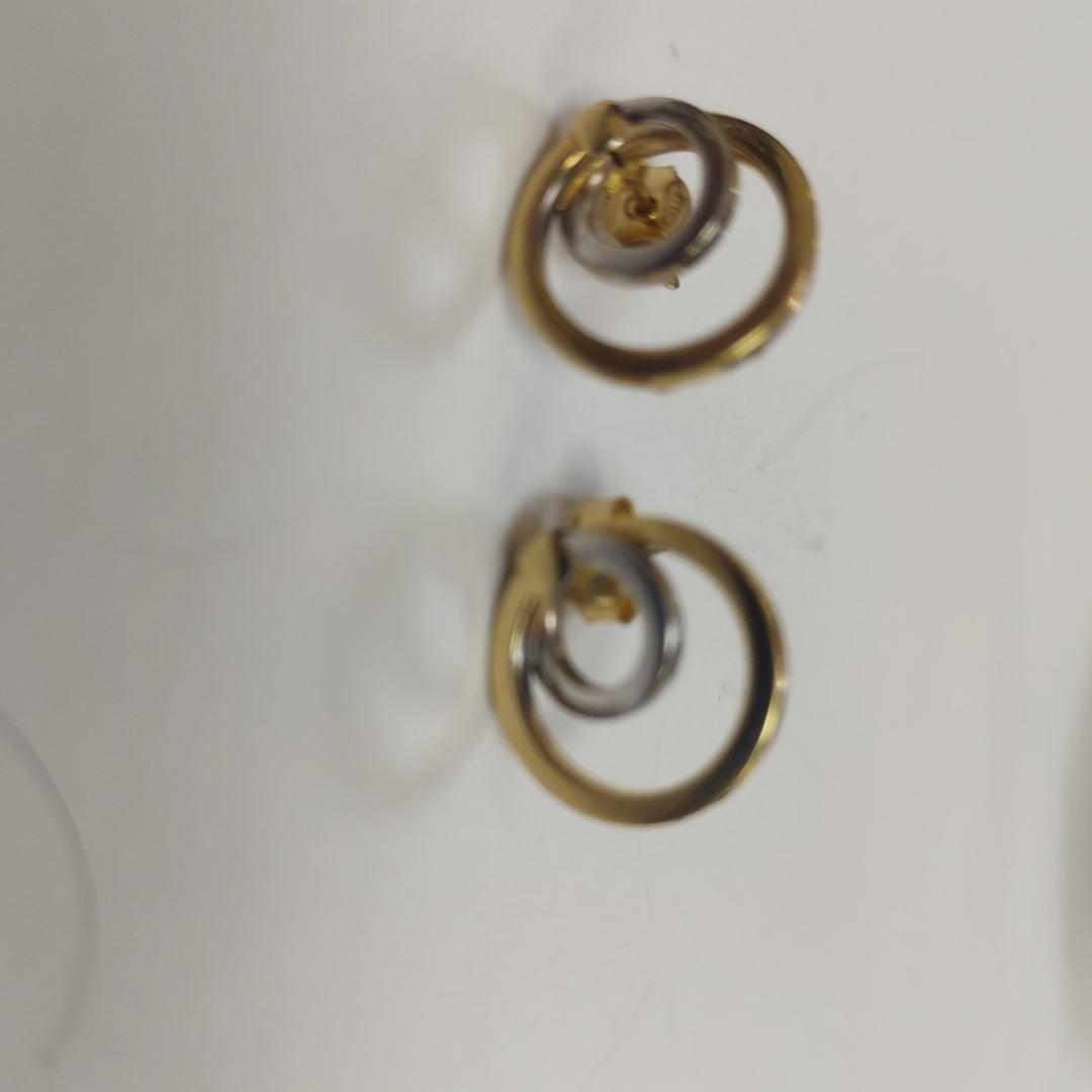 ARETES PAR ORO, ORO COMBINADO 14 K 2.7 GRMS (SEMINUEVO)