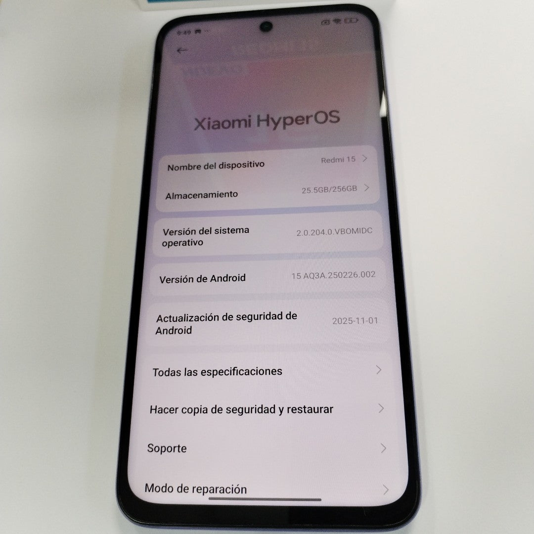 CELULAR XIAOMI REDMI 15 25062RN2DL (2025) 256 GB 8 GB RAM (SEMINUEVO)