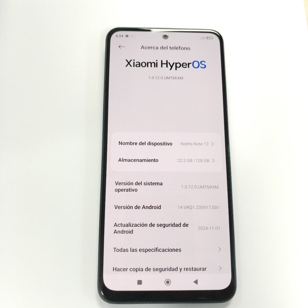 CELULAR XIAOMI REDMI NOTE 12 23028RA60L (2022) 128 GB 6 GB RAM (SEMINUEVO)