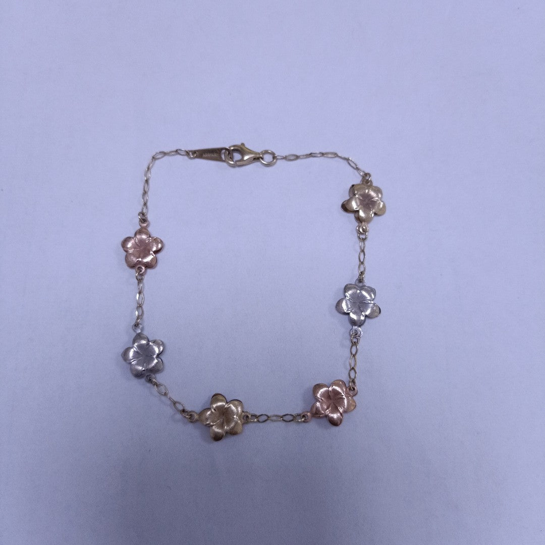 PULSERA ORO COMBINADO 14 K 3.6 GRMS (SEMINUEVO)