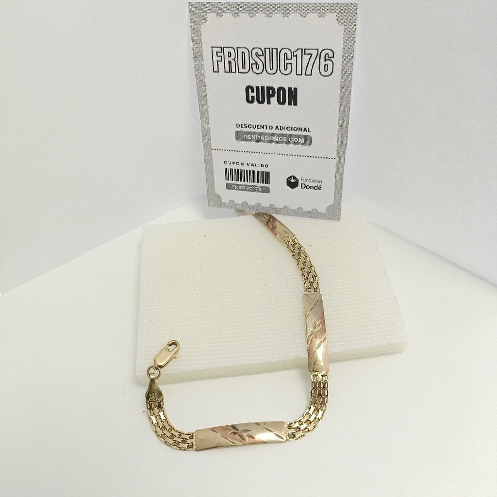 PULSERA ORO COMBINADO 10 K 4.4 GRMS (SEMINUEVO)