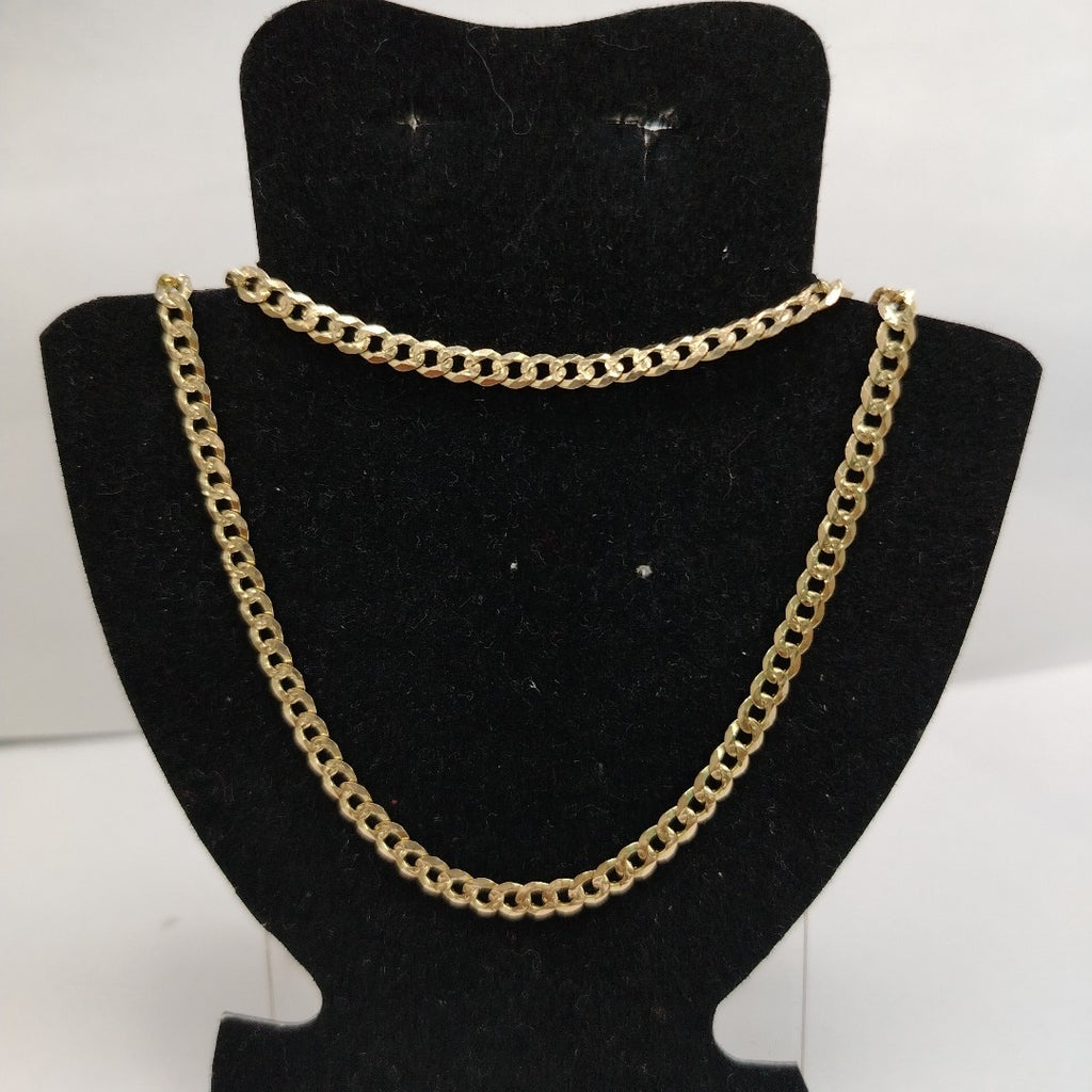 CADENA BARBADA DIAMANTADA 12.31GR 60 CM 14K (NUEVO)