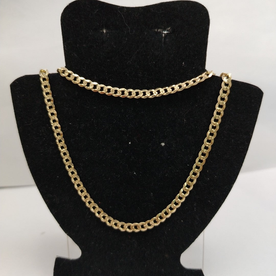 CADENA BARBADA DIAMANTADA 12.31GR 60 CM 14K (NUEVO)