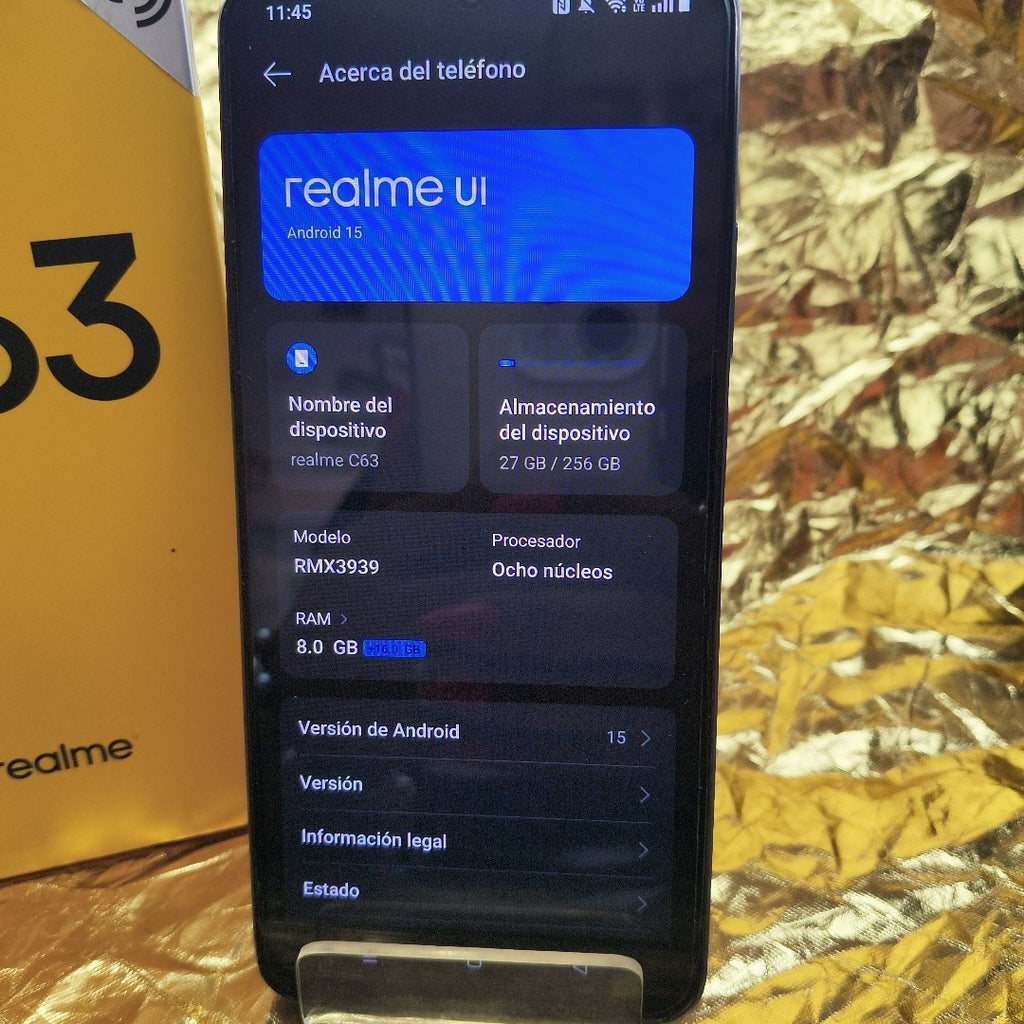 CELULAR REALME C63 RMX3939 (2024) 256 GB 8 GB RAM (SEMINUEVO)