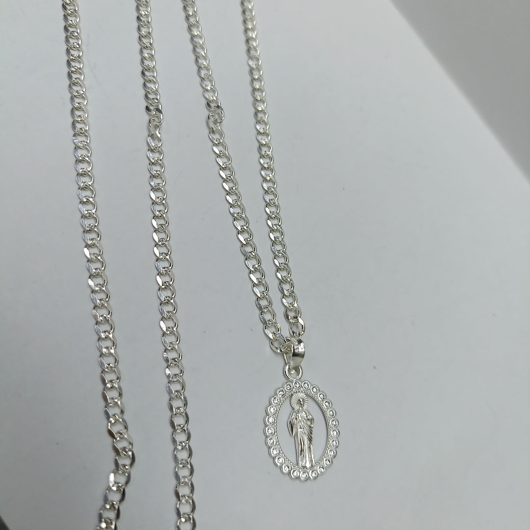 CADENA, MEDALLA RELIGIOSA PLATA 9.7 GRMS (SEMINUEVO)