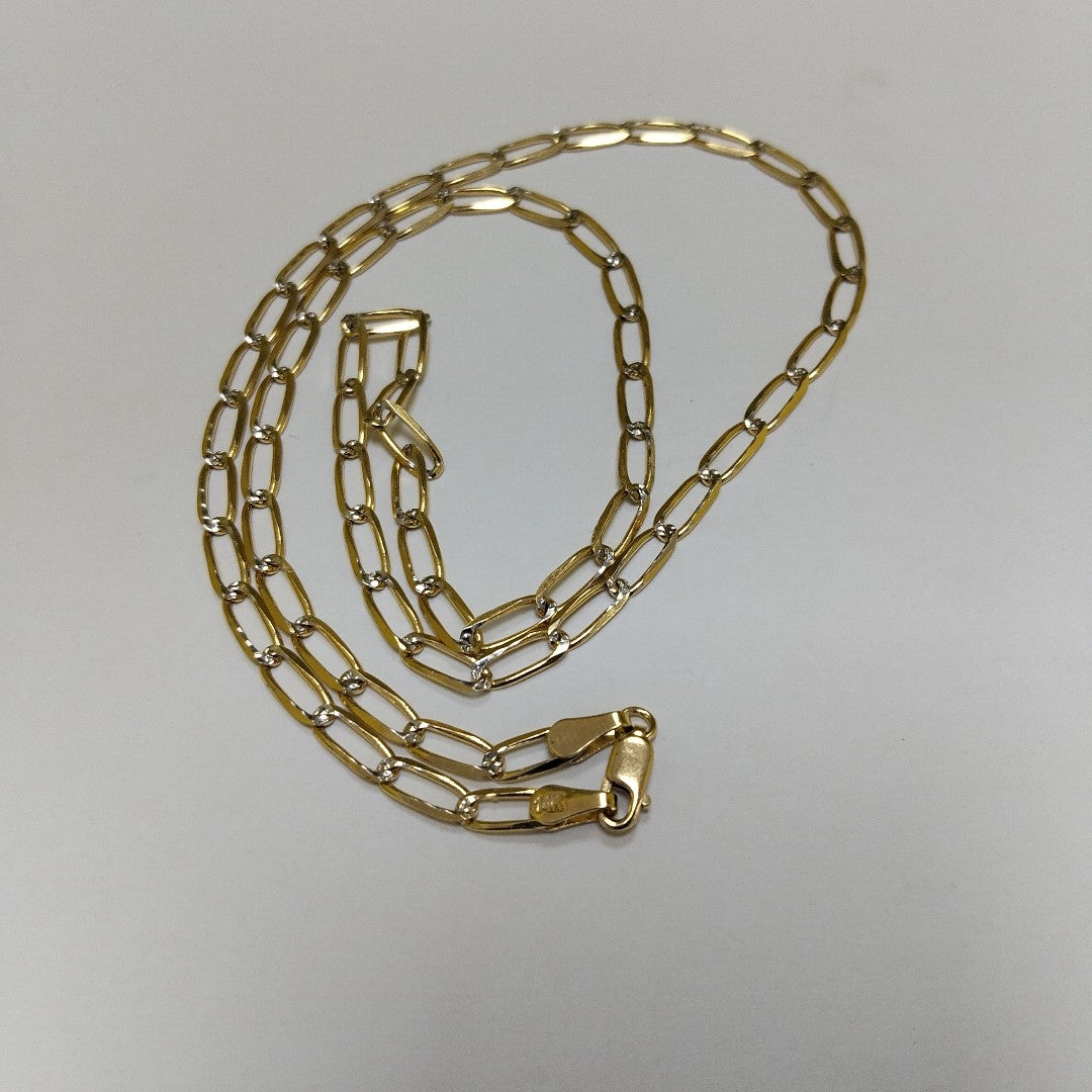 CADENA TEJIDO ESLABONES 11.1G 55 CM 14K (NUEVO)