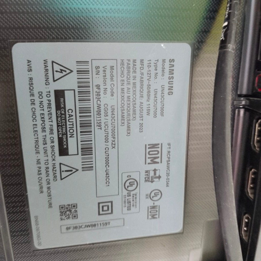 PANTALLA SAMSUNG UN43CU7000F (2023) 43" LED 4K (SEMINUEVO)
