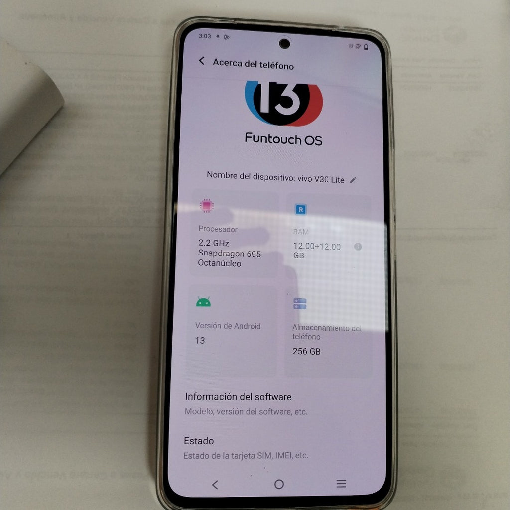 CELULAR VIVO V30 LITE V2314 (2023) 256 GB 12 GB RAM (SEMINUEVO)