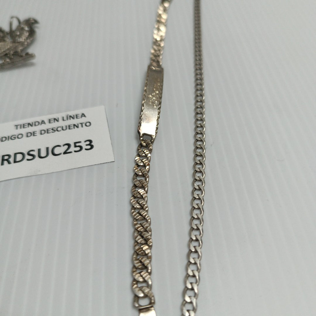 CADENA, DIJE, ESCLAVA PLATA 34.1 GRMS (SEMINUEVO)