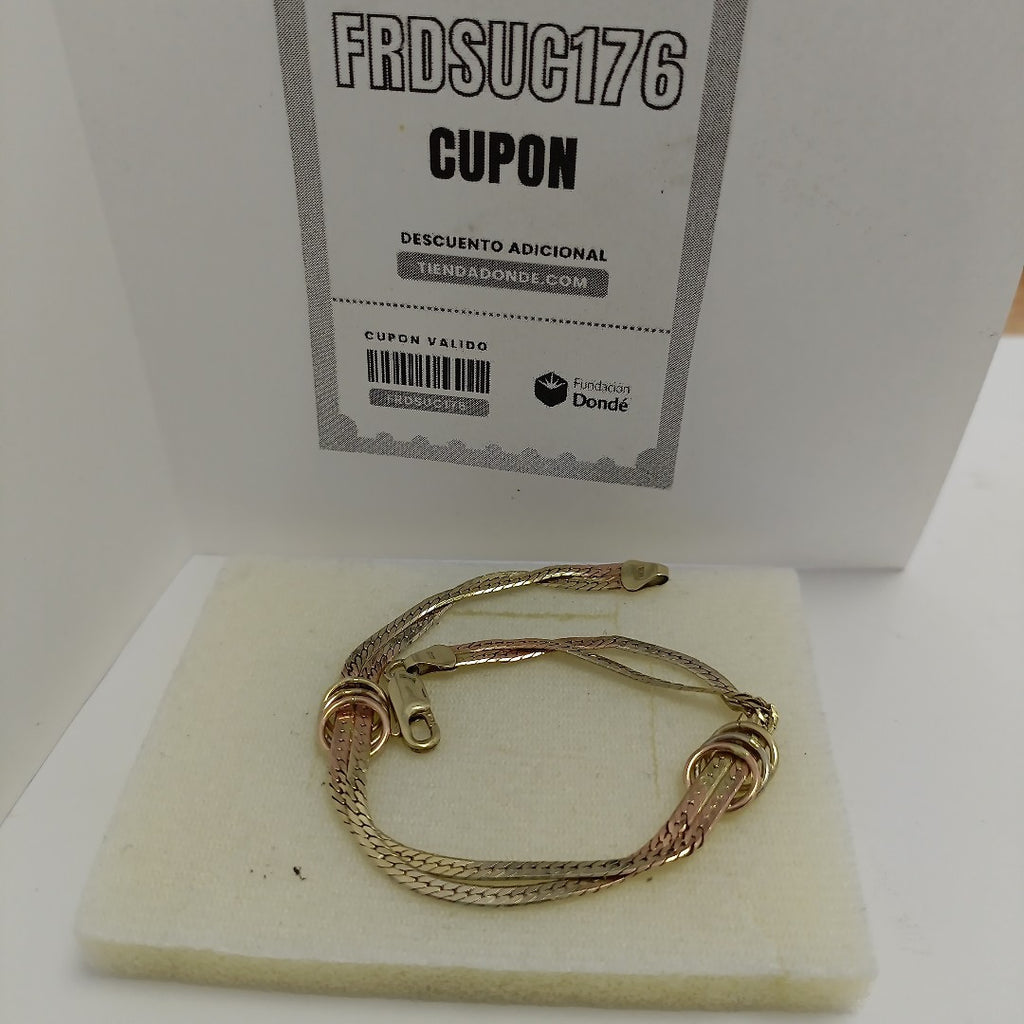 PULSERA ORO COMBINADO 14 K 6.2 GRMS (SEMINUEVO)