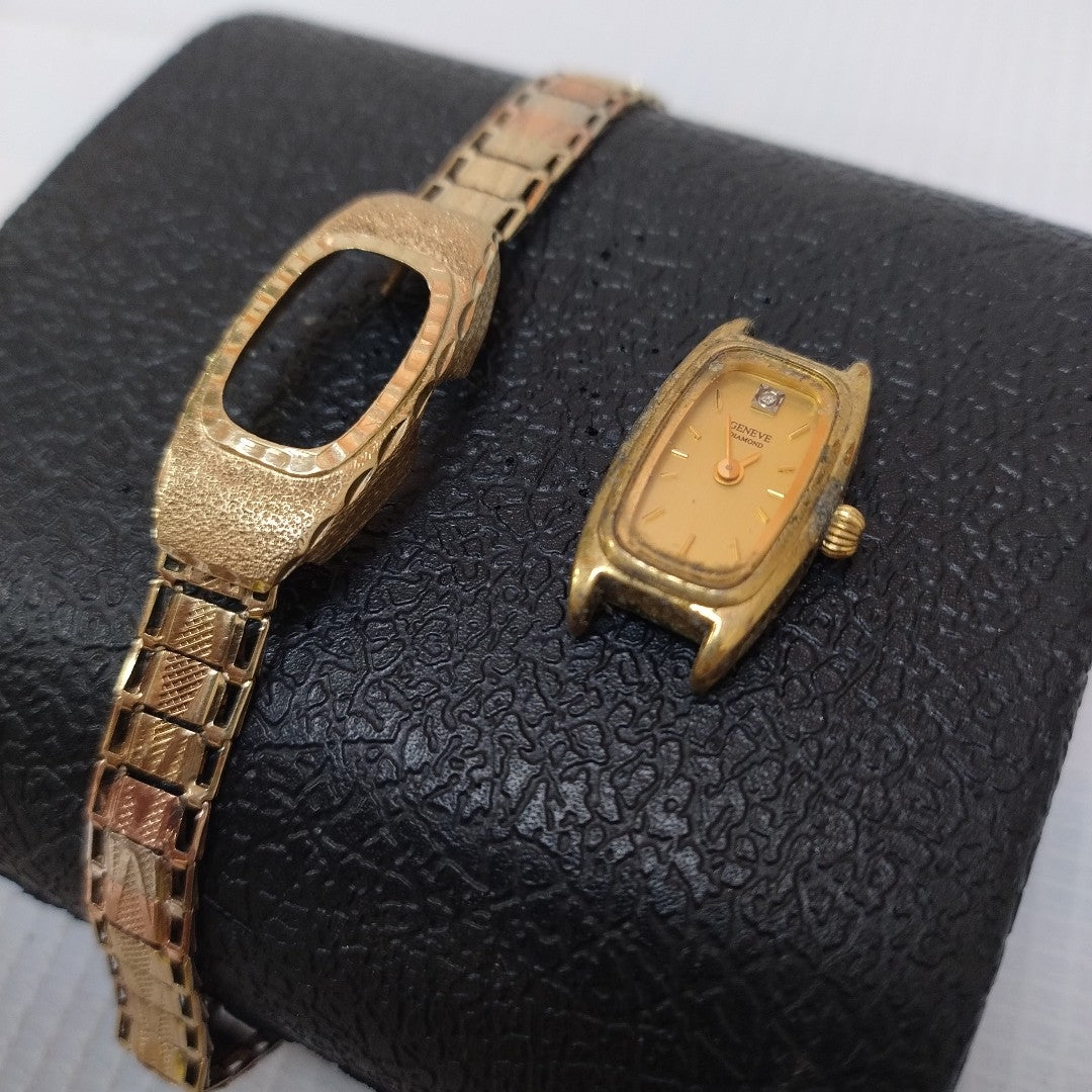 RELOJ CAJA ACERO PULSO ORO ORO 10 K 14.7 GRMS (SEMINUEVO)