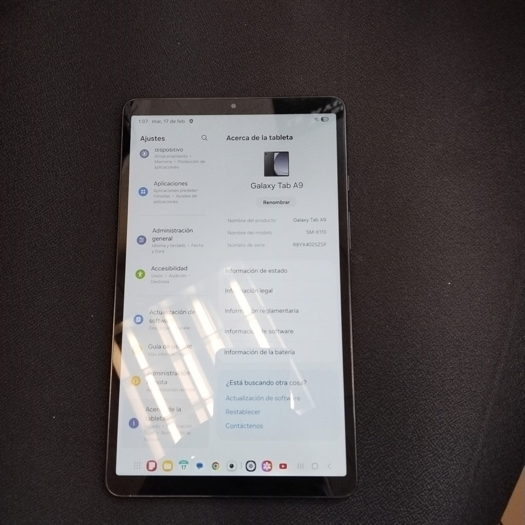 TABLETA SAMSUNG GALAXY TAB A9 SM-X110 (2023) 64 GB 4 GB RAM (SEMINUEVO)