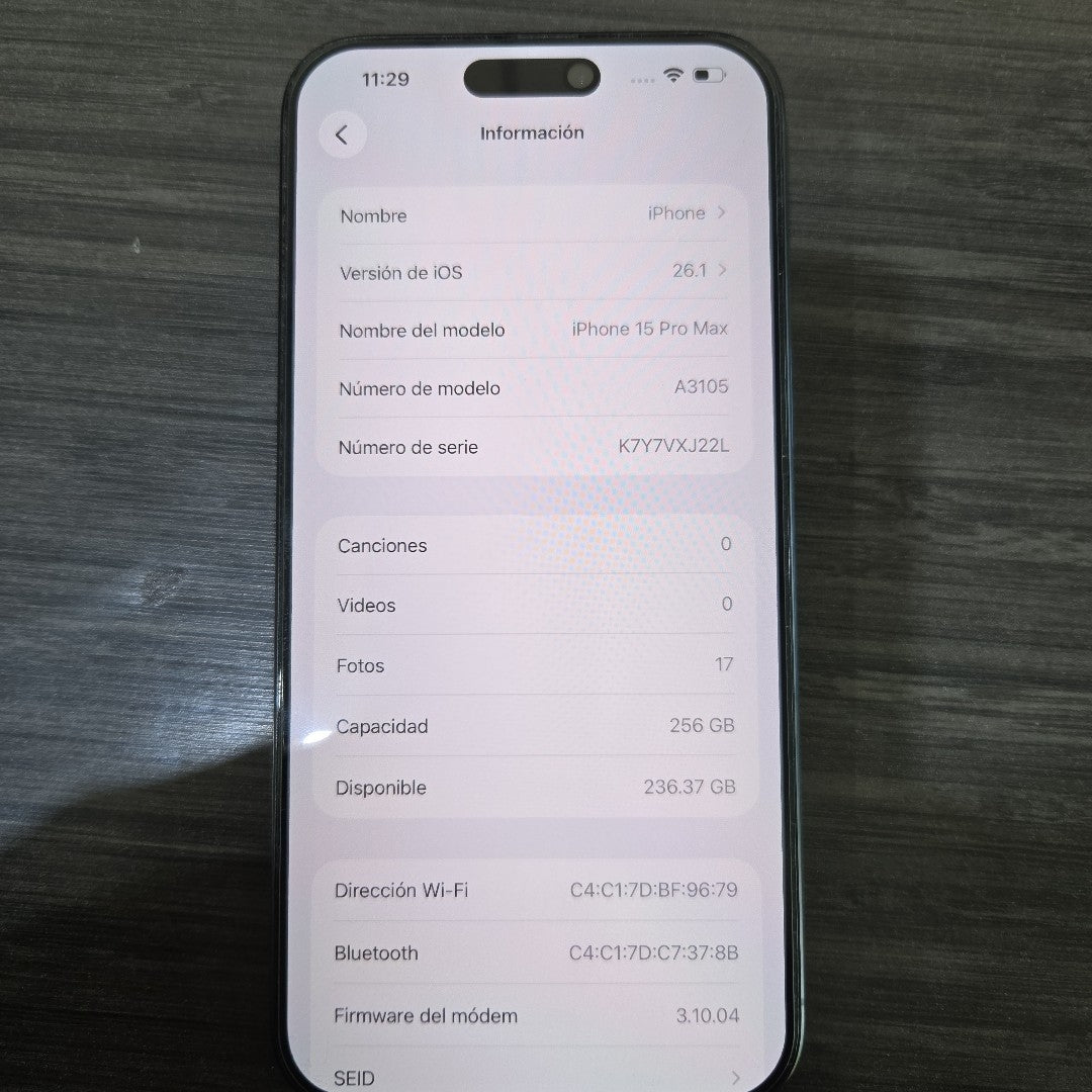 CELULAR APPLE IPHONE 15 PRO MAX A3105 (2023) 256 GB 8 GB RAM (SEMINUEVO)