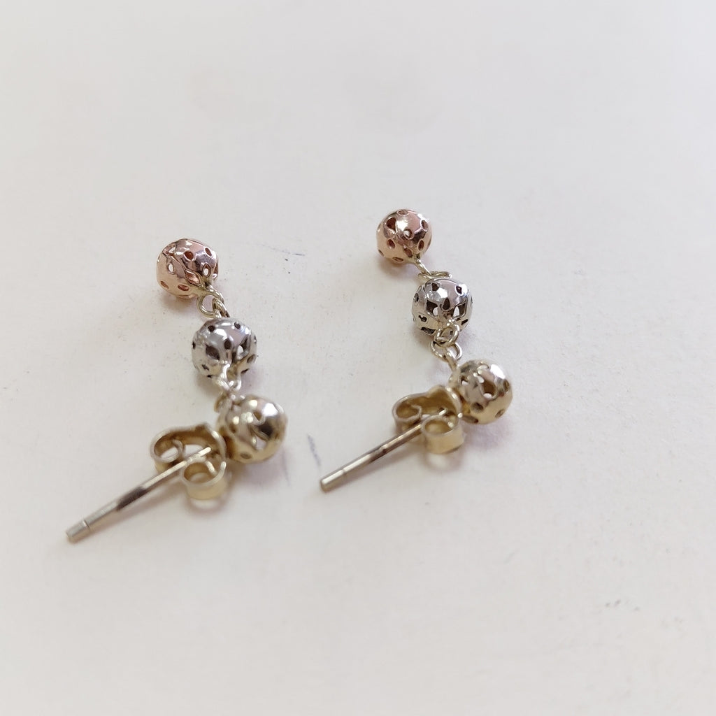 ARETES PAR ORO COMBINADO 10 K 1,80 GRMS (SEMINUEVO)