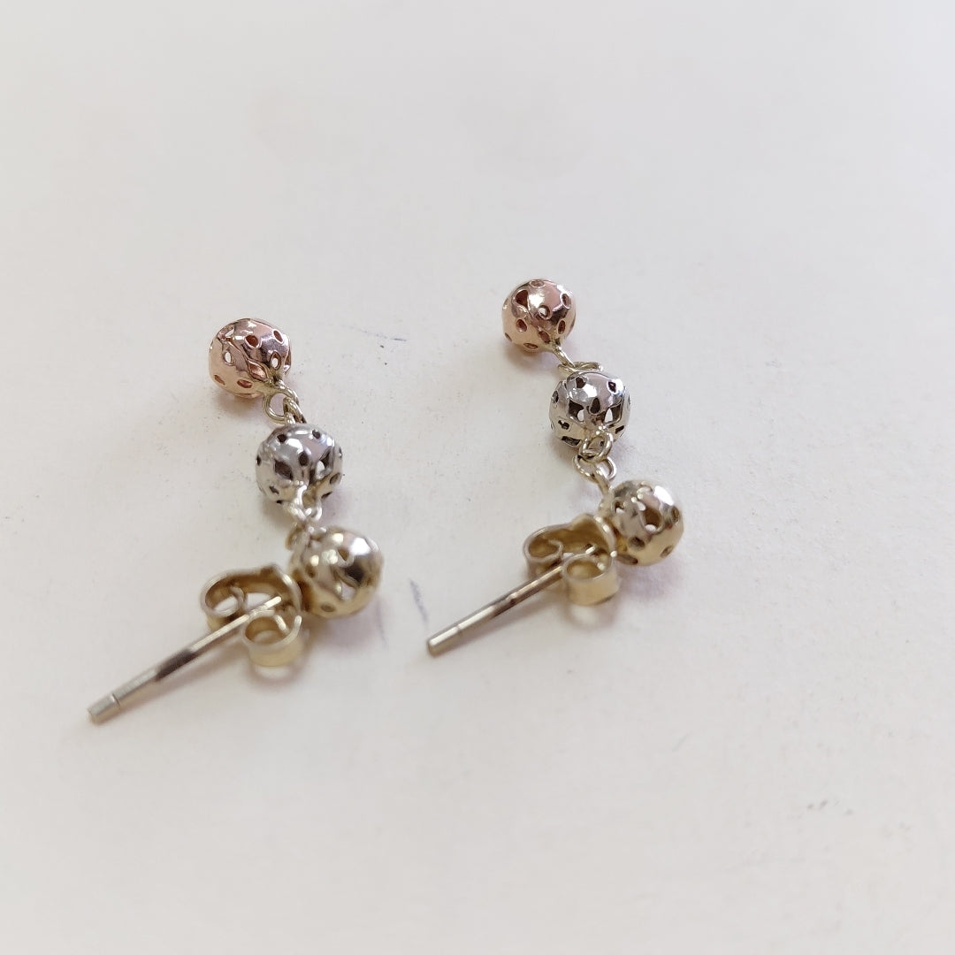 ARETES PAR ORO COMBINADO 10 K 1,80 GRMS (SEMINUEVO)