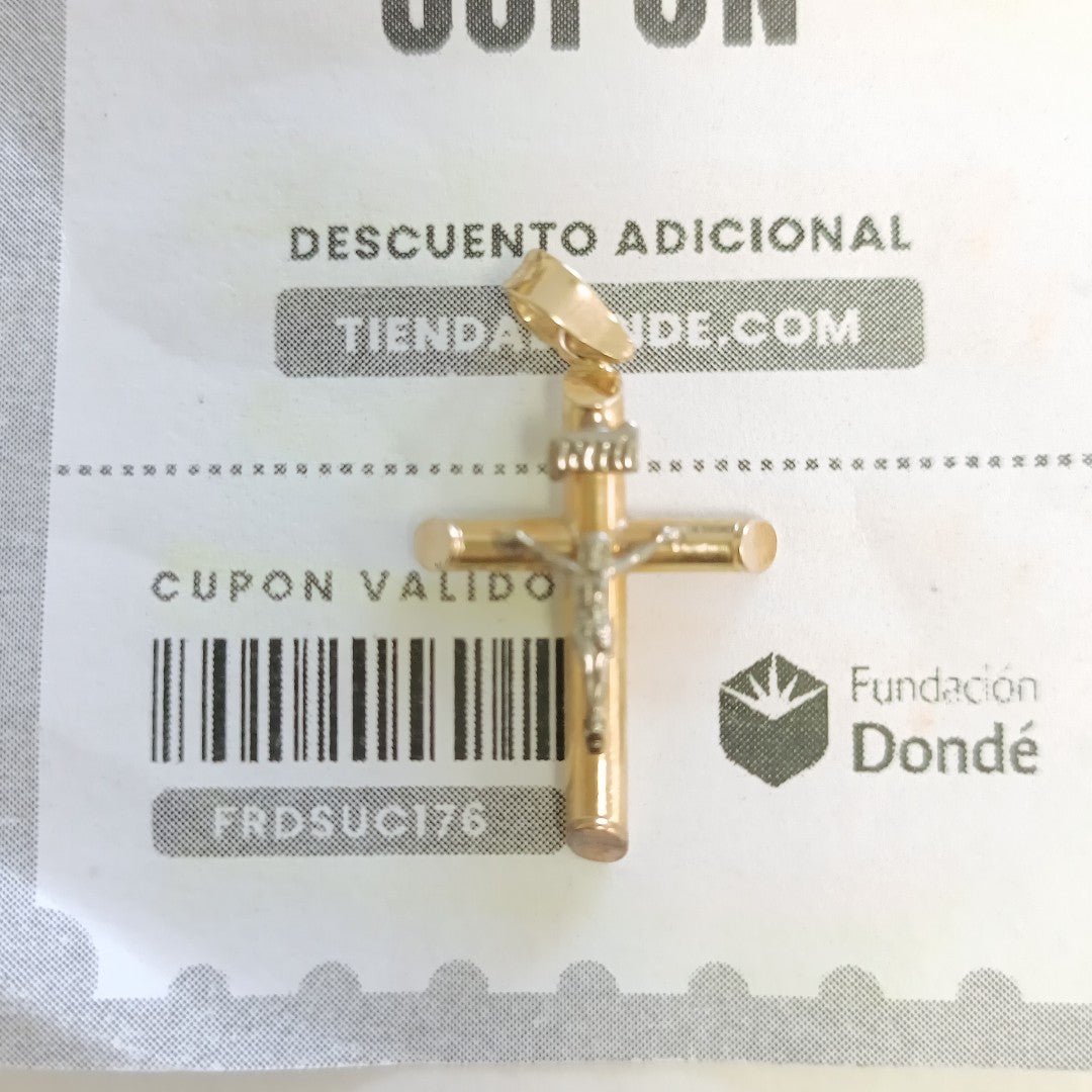 CRUCIFIJO ORO, ORO COMBINADO 10 K 1.2 GRMS (SEMINUEVO)