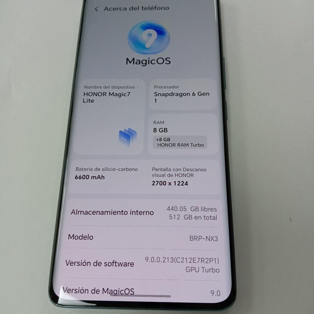 CELULAR HONOR MAGIC 7 LITE BRP-NX3 (2025) 512 GB 8 GB RAM (SEMINUEVO)