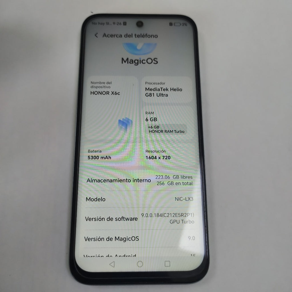 CELULAR HONOR X6C NIC-LX3 (2025) 256 GB 6 GB RAM (SEMINUEVO)