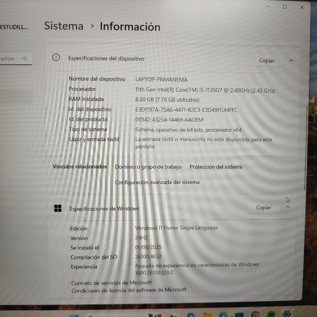 LAPTOP ACER ASPIRE 5 A515-57T-373L (2022) 256 GB SSD 8 GB RAM (SEMINUEVO)
