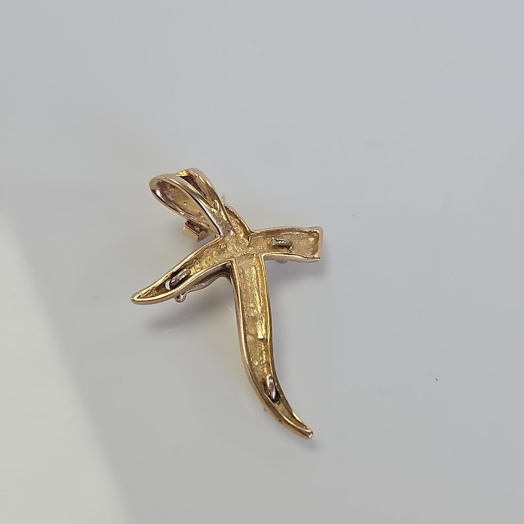 CRUCIFIJO ORO COMBINADO 14 K 2.9 GRMS (SEMINUEVO)