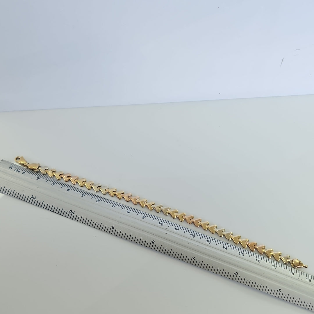 PULSERA ORO COMBINADO 14 K 7,60 GRMS (SEMINUEVO)
