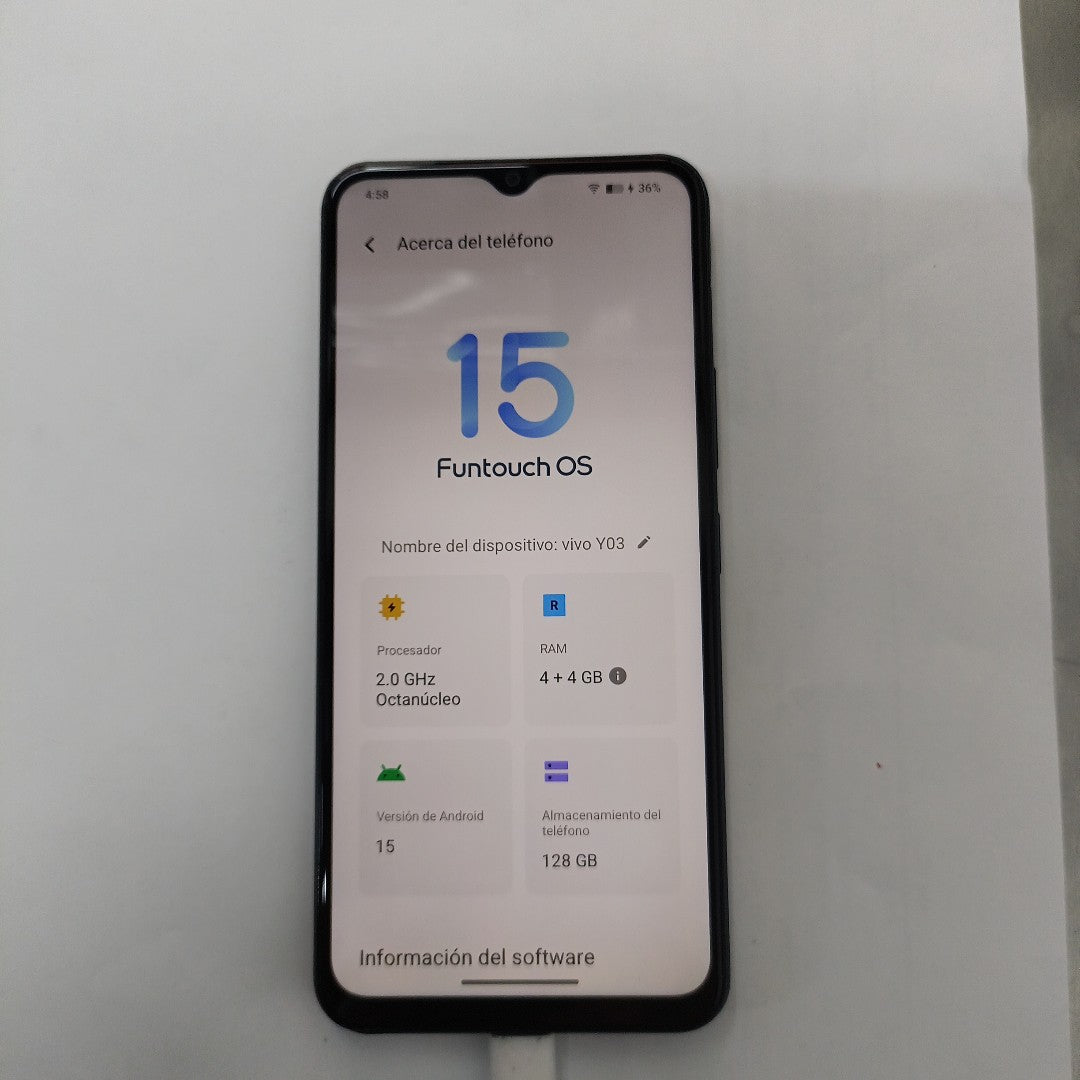 CELULAR VIVO Y03 V2332 (2024) 128 GB 4 GB RAM (SEMINUEVO)