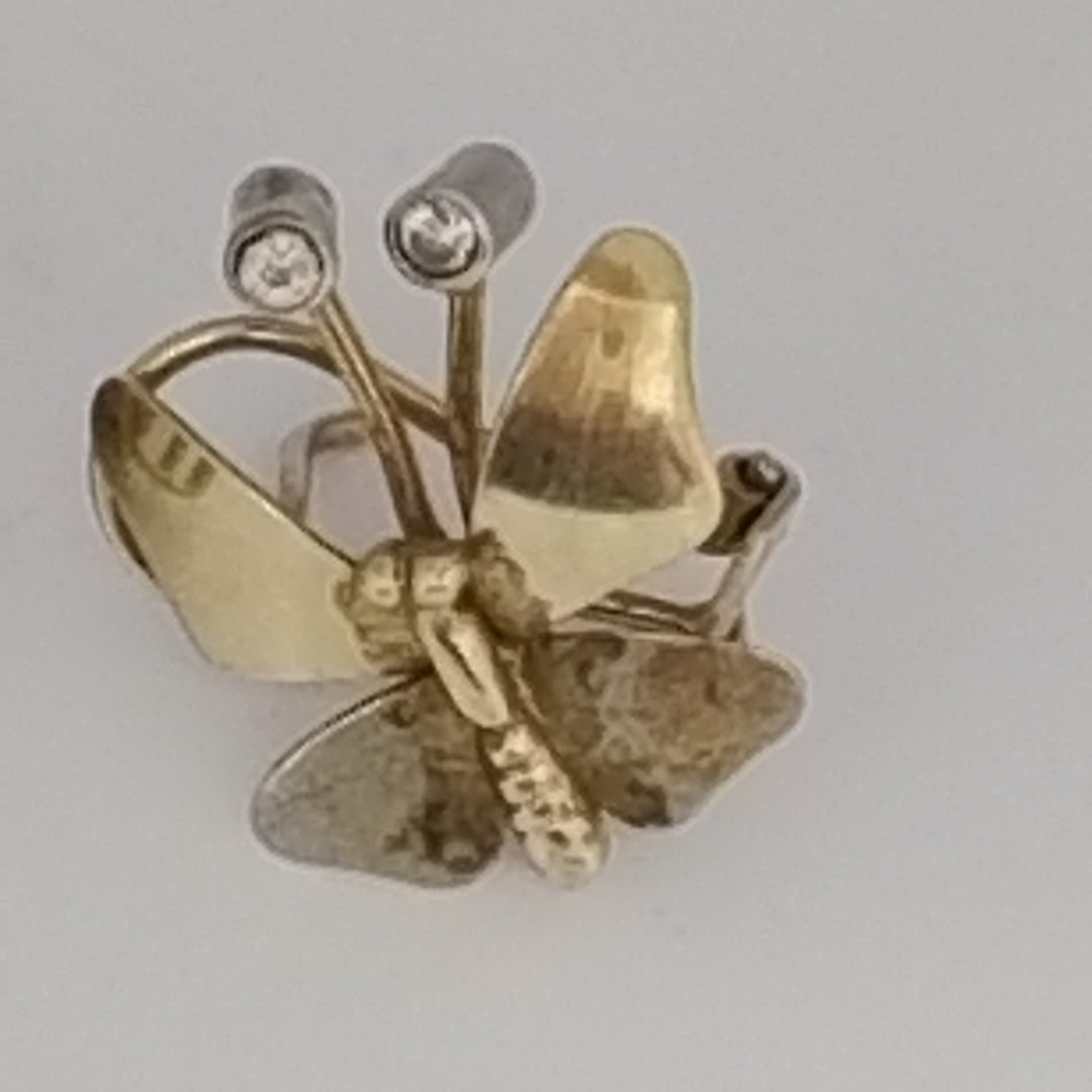 ARETES PAR ORO COMBINADO 14 K 3 GRMS (SEMINUEVO)