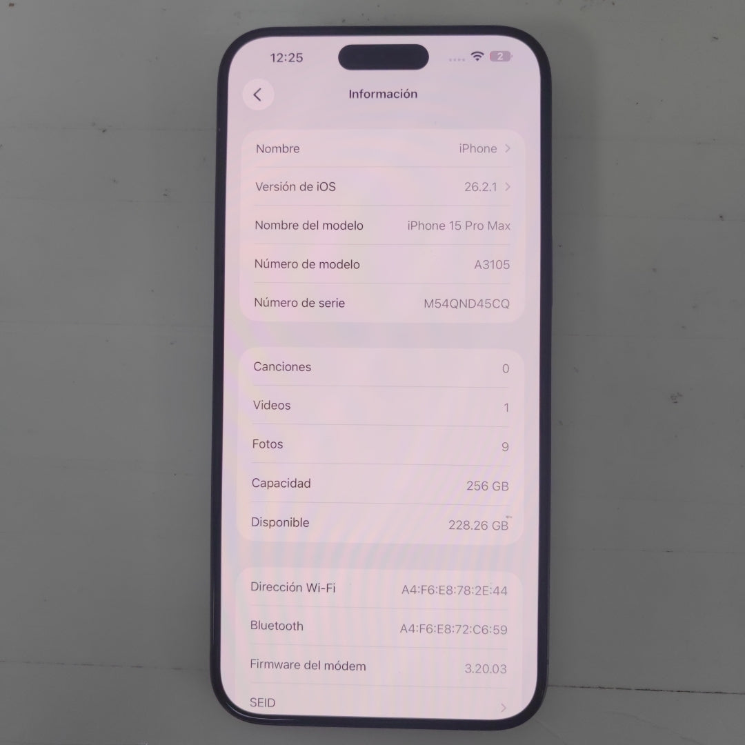 CELULAR APPLE IPHONE 15 PRO MAX A3105 (2023) 256 GB 8 GB RAM (SEMINUEVO)