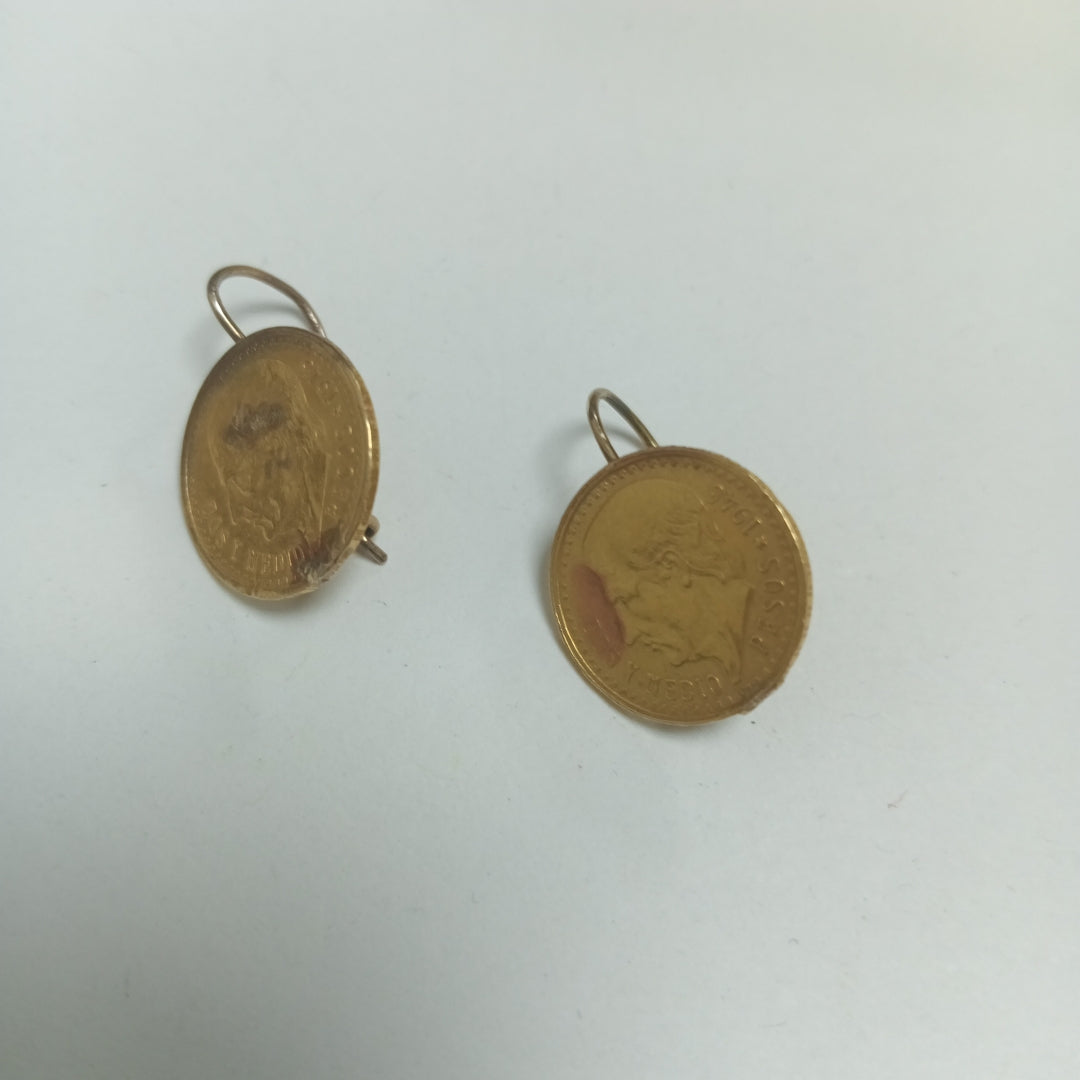 ARETES PAR ORO 21 K 4,16 GRMS (SEMINUEVO)