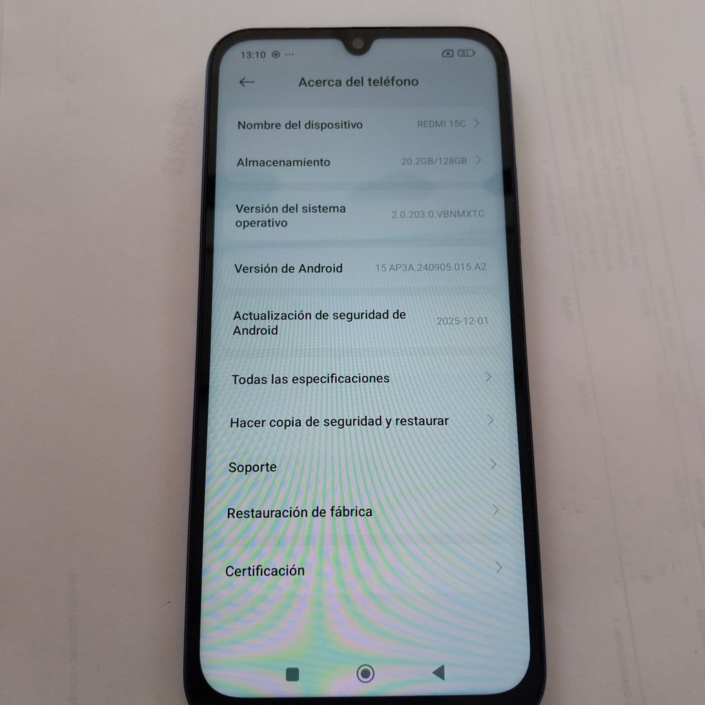 CELULAR XIAOMI REDMI 15C 25078RA3EL (2025) 128 GB SSD 4 GB RAM (SEMINUEVO)