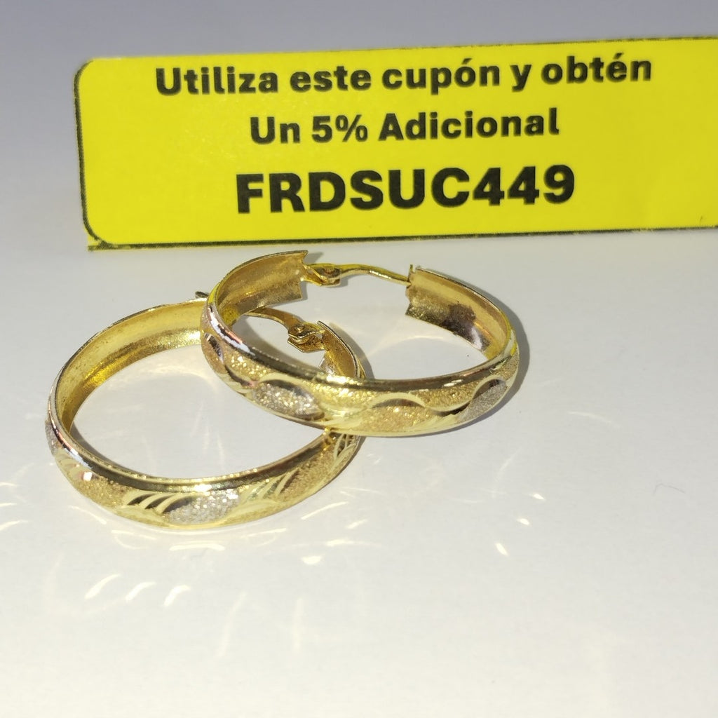 ARRACADAS PAR ORO,ORO COMBINADO 14 K 4,00 GRMS (SEMINUEVO)