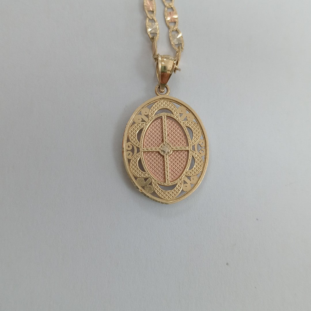 CADENA, MEDALLA RELIGIOSA ORO 14 K 6.2 GRMS (SEMINUEVO)