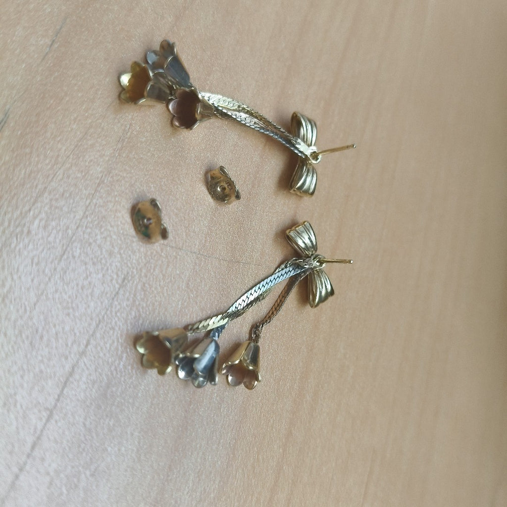 ARETES PAR ORO, ORO BLANCO 14 K 4.4 GRMS (SEMINUEVO)
