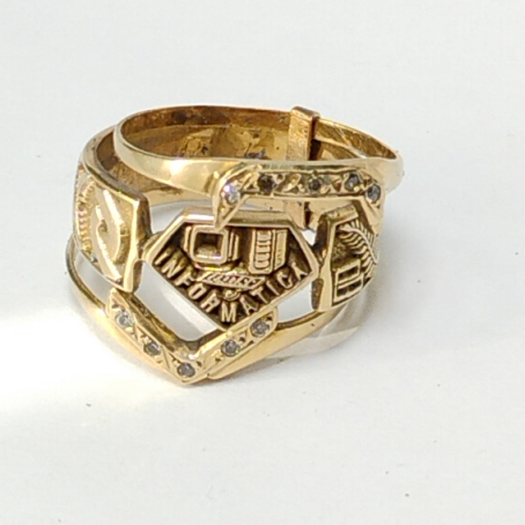 ANILLO DE GRADUACIÓN ORO 10 K 6.5 GRMS (SEMINUEVO)