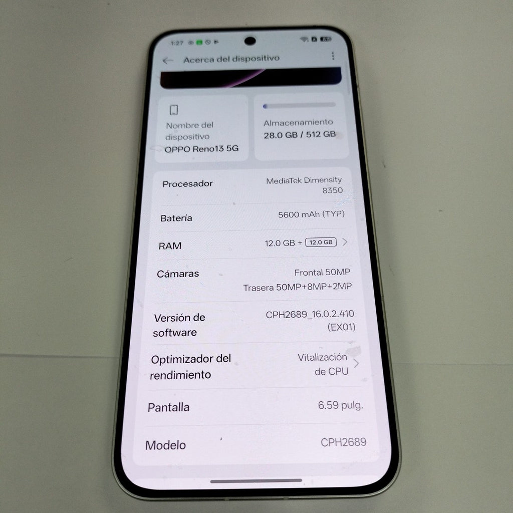 CELULAR OPPO  RENO13 5G CPH2689 (2024) 512 GB 12 GB RAM (SEMINUEVO)