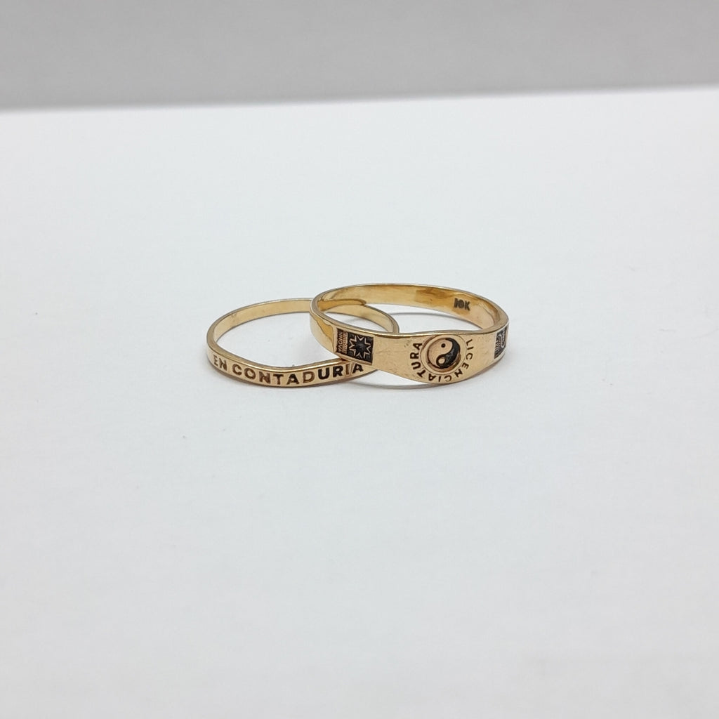 ANILLO DE GRADUACIÓN ORO 10 K 2.9 GRMS (SEMINUEVO)
