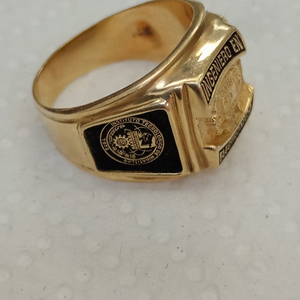 ANILLO DE GRADUACIÓN ORO 10 K 9.5 GRMS (SEMINUEVO)